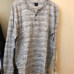 Black, gray, and white faded stripes long sleeve